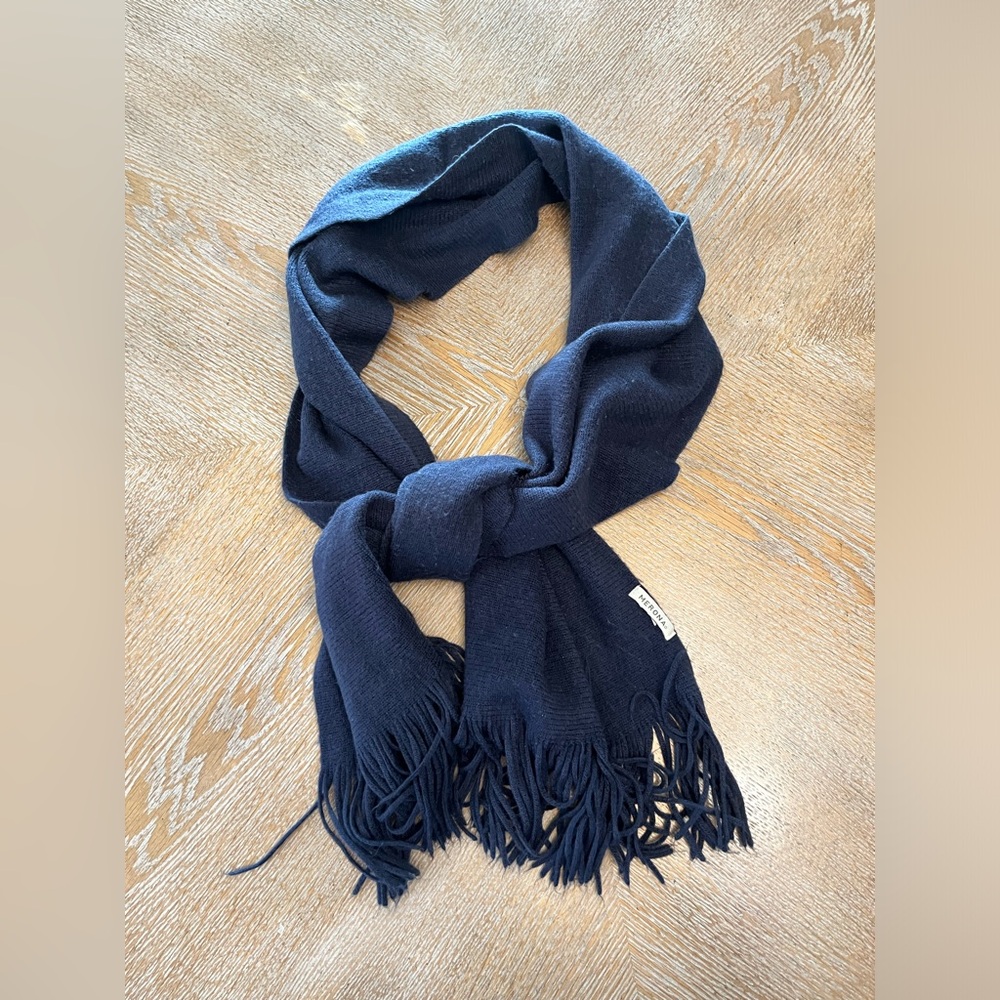 Women Men Unisex Navy Blue Merona Scarf 13” X72”